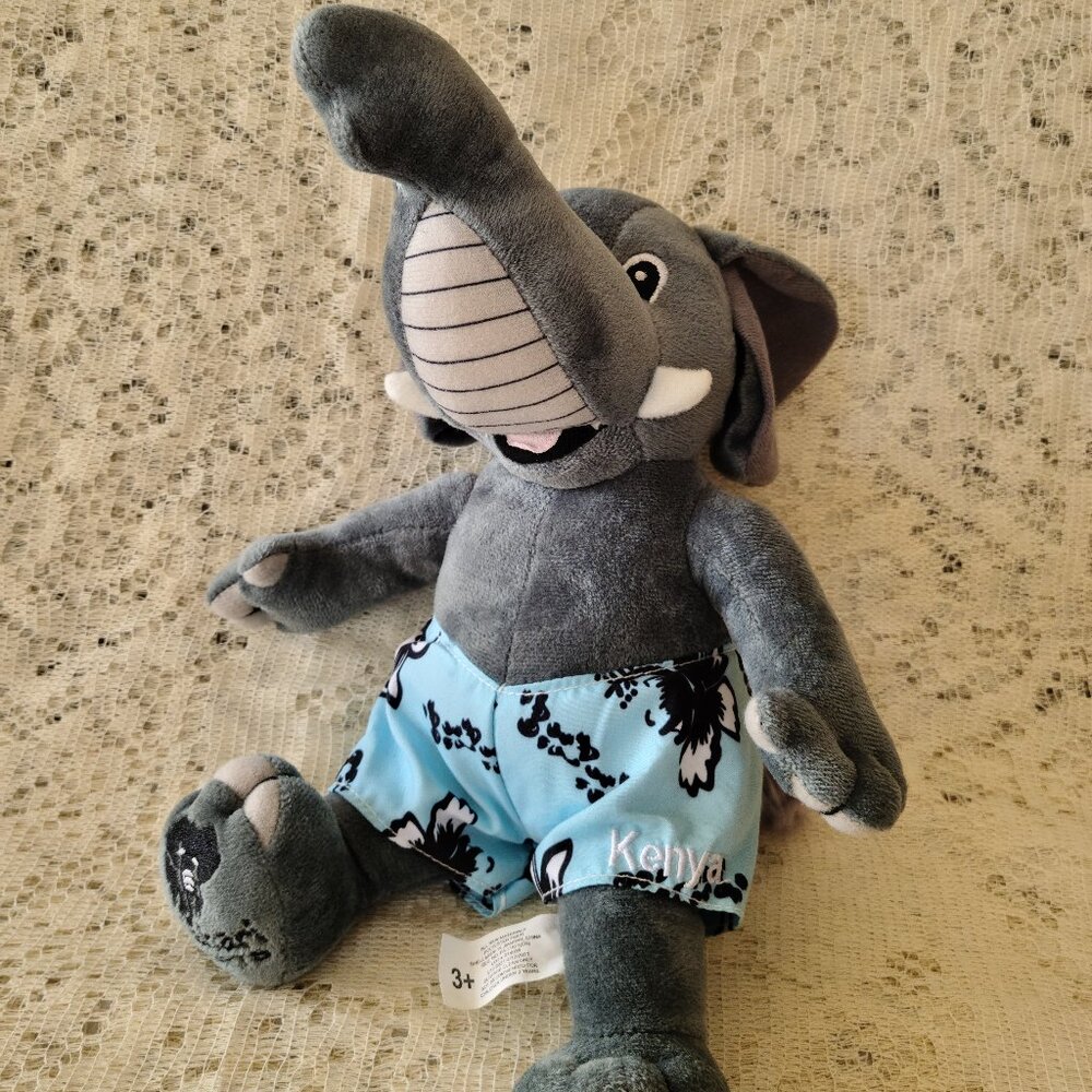 KALAHARI RESORTS '' KENYA'' PLUSH GRAY ELEPHANT SOUVENIR